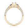 14k Yellow Gold 14k Yellow Gold Custom Three Stone Blue Sapphire And Diamond Engagement Ring - Front View -  102926 - Thumbnail
