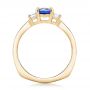 18k Yellow Gold 18k Yellow Gold Custom Three Stone Blue Sapphire And Diamond Engagement Ring - Front View -  102985 - Thumbnail