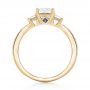 18k Yellow Gold 18k Yellow Gold Custom Three Stone Diamond Engagement Ring With Blue Sapphires - Front View -  102992 - Thumbnail