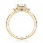 14k Yellow Gold 14k Yellow Gold Custom Three Stone Diamond Engagement Ring With Blue Sapphires - Front View -  102992 - Thumbnail