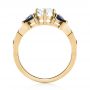 18k Yellow Gold 18k Yellow Gold Custom Three Stone Blue Sapphire And Diamond Engagement Ring - Front View -  103439 - Thumbnail