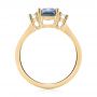 18k Yellow Gold 18k Yellow Gold Custom Three Stone Blue Sapphire And Diamond Engagement Ring - Front View -  103468 - Thumbnail