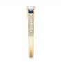 18k Yellow Gold 18k Yellow Gold Custom Three Stone Blue Sapphire And Diamond Engagement Ring - Side View -  102926 - Thumbnail