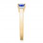 18k Yellow Gold 18k Yellow Gold Custom Three Stone Blue Sapphire And Diamond Engagement Ring - Side View -  102985 - Thumbnail