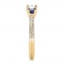 14k Yellow Gold 14k Yellow Gold Custom Three Stone Blue Sapphire And Diamond Engagement Ring - Side View -  103490 - Thumbnail