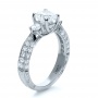  Platinum Custom Three Stone Diamond Engagement Ring - Three-Quarter View -  1118 - Thumbnail