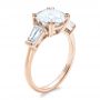 18k Rose Gold 18k Rose Gold Custom Three Stone Diamond Engagement Ring - Three-Quarter View -  100161 - Thumbnail