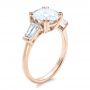 14k Rose Gold Custom Three Stone Diamond Engagement Ring