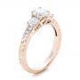 18k Rose Gold 18k Rose Gold Custom Three-stone Diamond Engagement Ring - Three-Quarter View -  102131 - Thumbnail