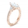 18k Rose Gold Custom Three Stone Diamond Engagement Ring