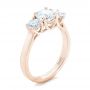 14k Rose Gold 14k Rose Gold Custom Three Stone Diamond Engagement Ring - Three-Quarter View -  102540 - Thumbnail