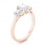 18k Rose Gold 18k Rose Gold Custom Three Stone Diamond Engagement Ring - Three-Quarter View -  102781 - Thumbnail