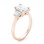 18k Rose Gold 18k Rose Gold Custom Three Stone Diamond Engagement Ring - Three-Quarter View -  102899 - Thumbnail