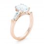 18k Rose Gold 18k Rose Gold Custom Three Stone Diamond Engagement Ring - Three-Quarter View -  102964 - Thumbnail