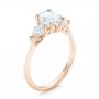 14k Rose Gold 14k Rose Gold Custom Three Stone Diamond Engagement Ring - Three-Quarter View -  103035 - Thumbnail