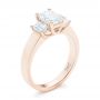 18k Rose Gold 18k Rose Gold Custom Three Stone Diamond Engagement Ring - Three-Quarter View -  103154 - Thumbnail