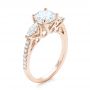 14k Rose Gold 14k Rose Gold Custom Three Stone Diamond Engagement Ring - Three-Quarter View -  103354 - Thumbnail