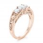 14k Rose Gold 14k Rose Gold Custom Three Stone Diamond Engagement Ring - Three-Quarter View -  103426 - Thumbnail
