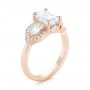 18k Rose Gold 18k Rose Gold Custom Three Stone Diamond Engagement Ring - Three-Quarter View -  104830 - Thumbnail
