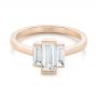 14k Rose Gold 14k Rose Gold Custom Three Stone Diamond Engagement Ring - Flat View -  104826 - Thumbnail