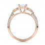 14k Rose Gold 14k Rose Gold Custom Three Stone Diamond Engagement Ring - Front View -  100279 - Thumbnail
