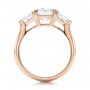 18k Rose Gold 18k Rose Gold Custom Three Stone Diamond Engagement Ring - Front View -  100803 - Thumbnail