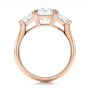18k Rose Gold 18k Rose Gold Custom Three Stone Diamond Engagement Ring - Front View -  100803 - Thumbnail