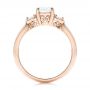18k Rose Gold 18k Rose Gold Custom Three Stone Diamond Engagement Ring - Front View -  102039 - Thumbnail