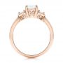 18k Rose Gold 18k Rose Gold Custom Three Stone Diamond Engagement Ring - Front View -  102039 - Thumbnail