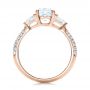 14k Rose Gold 14k Rose Gold Custom Three Stone Diamond Engagement Ring - Front View -  102091 - Thumbnail