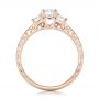 18k Rose Gold 18k Rose Gold Custom Three-stone Diamond Engagement Ring - Front View -  102131 - Thumbnail