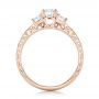 18k Rose Gold 18k Rose Gold Custom Three-stone Diamond Engagement Ring - Front View -  102131 - Thumbnail