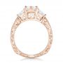 18k Rose Gold 18k Rose Gold Custom Three Stone Diamond Engagement Ring - Front View -  102353 - Thumbnail