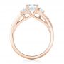18k Rose Gold 18k Rose Gold Custom Three Stone Diamond Engagement Ring - Front View -  102391 - Thumbnail