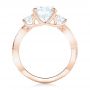 18k Rose Gold 18k Rose Gold Custom Three Stone Diamond Engagement Ring - Front View -  102465 - Thumbnail