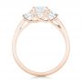 18k Rose Gold 18k Rose Gold Custom Three Stone Diamond Engagement Ring - Front View -  102781 - Thumbnail
