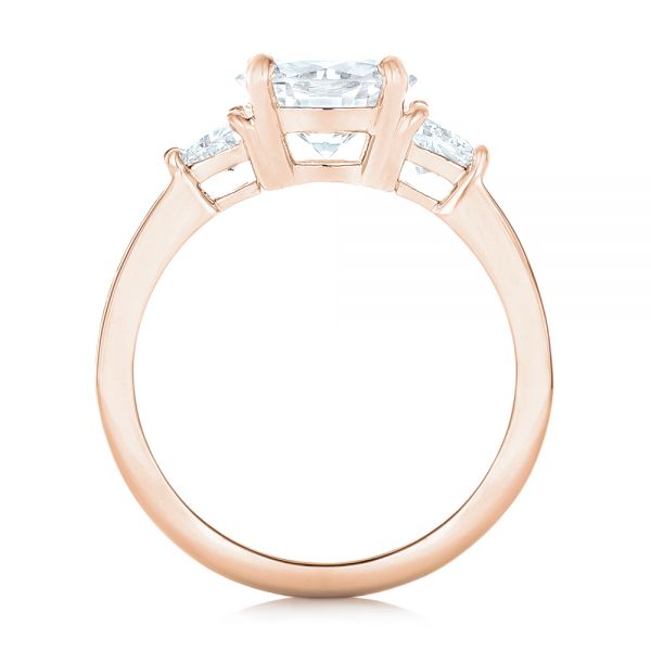 14k Rose Gold 14k Rose Gold Custom Three Stone Diamond Engagement Ring - Front View - 102807