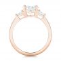 18k Rose Gold 18k Rose Gold Custom Three Stone Diamond Engagement Ring - Front View -  102807 - Thumbnail