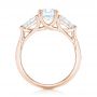 18k Rose Gold 18k Rose Gold Custom Three Stone Diamond Engagement Ring - Front View -  102898 - Thumbnail