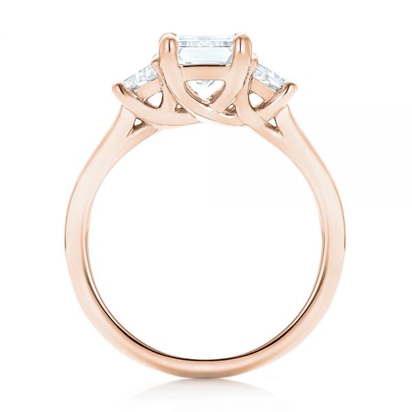 14k Rose Gold 14k Rose Gold Custom Three Stone Diamond Engagement Ring - Front View -  102899