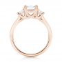 18k Rose Gold 18k Rose Gold Custom Three Stone Diamond Engagement Ring - Front View -  102899 - Thumbnail
