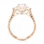 18k Rose Gold 18k Rose Gold Custom Three Stone Diamond Engagement Ring - Front View -  103009 - Thumbnail