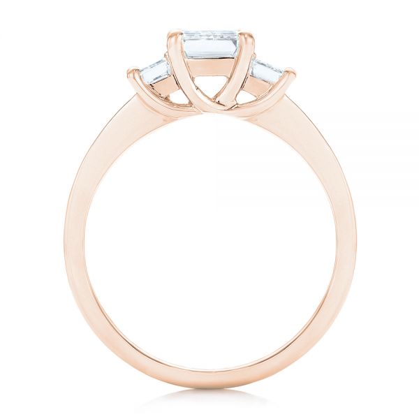 14k Rose Gold 14k Rose Gold Custom Three Stone Diamond Engagement Ring - Front View - 103154