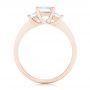 18k Rose Gold 18k Rose Gold Custom Three Stone Diamond Engagement Ring - Front View -  103154 - Thumbnail