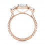 14k Rose Gold 14k Rose Gold Custom Three-stone Diamond Engagement Ring - Front View -  103214 - Thumbnail