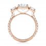 18k Rose Gold 18k Rose Gold Custom Three-stone Diamond Engagement Ring - Front View -  103214 - Thumbnail