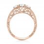 14k Rose Gold 14k Rose Gold Custom Three Stone Diamond Engagement Ring - Front View -  103426 - Thumbnail