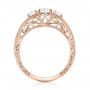 18k Rose Gold 18k Rose Gold Custom Three Stone Diamond Engagement Ring - Front View -  103426 - Thumbnail