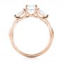 18k Rose Gold 18k Rose Gold Custom Three Stone Diamond Engagement Ring - Front View -  103503 - Thumbnail