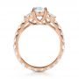 18k Rose Gold 18k Rose Gold Custom Three Stone Diamond Engagement Ring - Front View -  1129 - Thumbnail